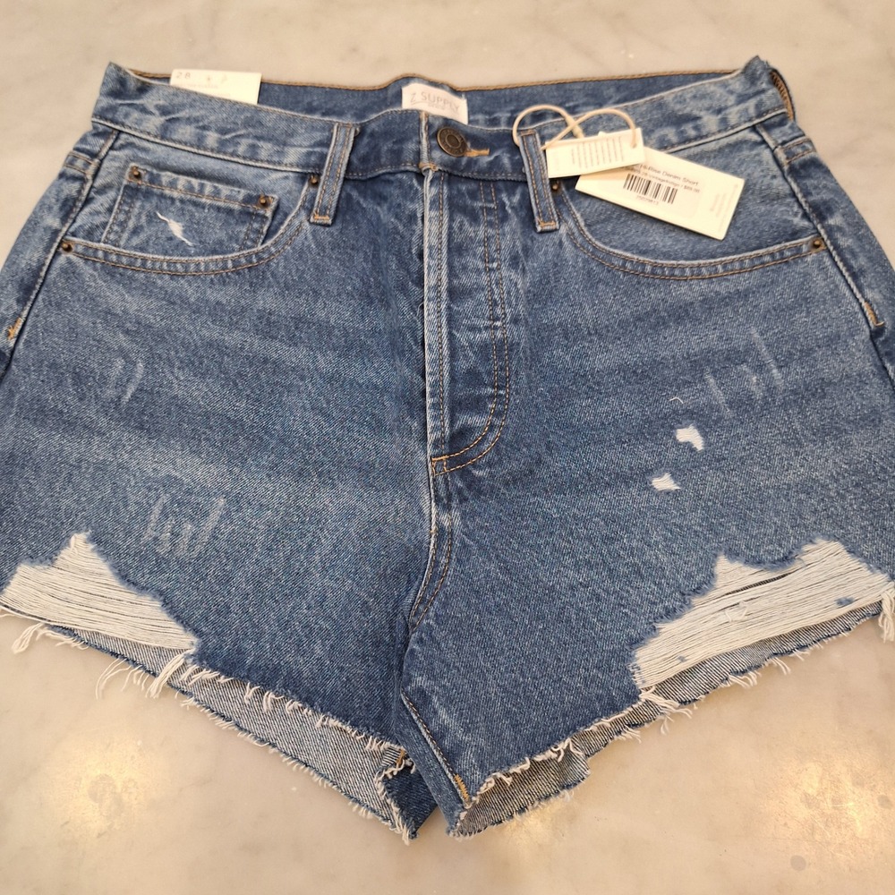 New ZSupply Denim Jean Shorts Sz 28 Classic Hi-Rise Distressed Festival‎ Cutoffs